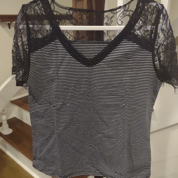 Chicwish Tops - NEW Chicwish lace & Stripe top M/L